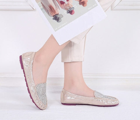 New rhinestone Sequined Cloth crystal foldable ballet flat shoe CODE: KAR2323