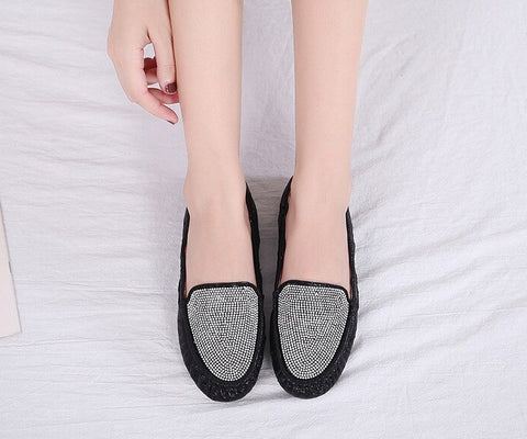 New rhinestone Sequined Cloth crystal foldable ballet flat shoe CODE: KAR2323