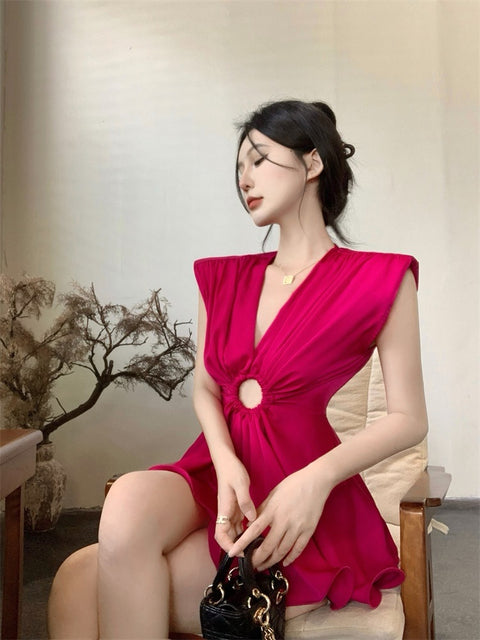Summer New Style Fashion Hollow Out Sleeveless V Neck Ruffles Loose Elegant Shirt CODE: KAR2325