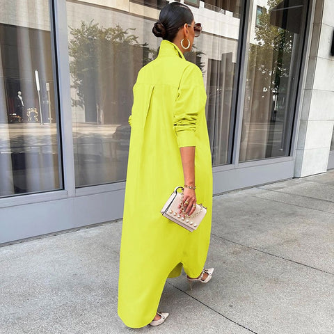 Autumn/Winter New Fashion Casual Solid Color Long Coat Dress CODE: KAR2331
