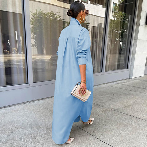 Autumn/Winter New Fashion Casual Solid Color Long Coat Dress CODE: KAR2331