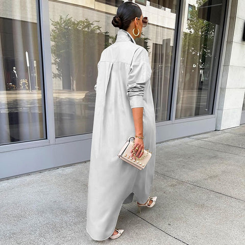 Autumn/Winter New Fashion Casual Solid Color Long Coat Dress CODE: KAR2331