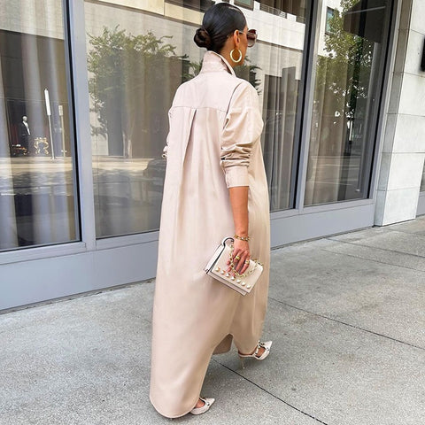 Autumn/Winter New Fashion Casual Solid Color Long Coat Dress CODE: KAR2331