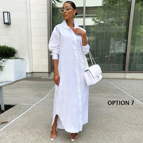 Autumn/Winter New Fashion Casual Solid Color Long Coat Dress CODE: KAR2331