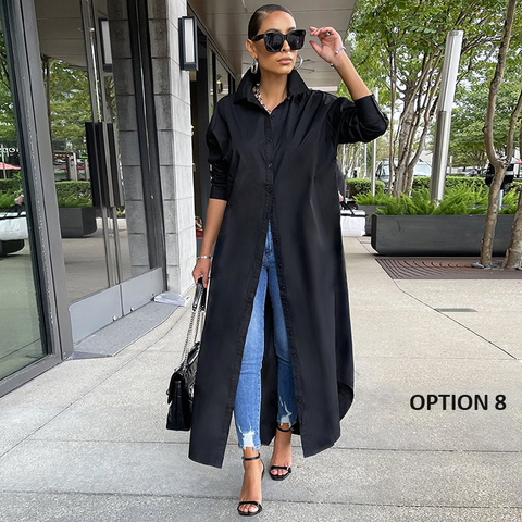 Autumn/Winter New Fashion Casual Solid Color Long Coat Dress CODE: KAR2331