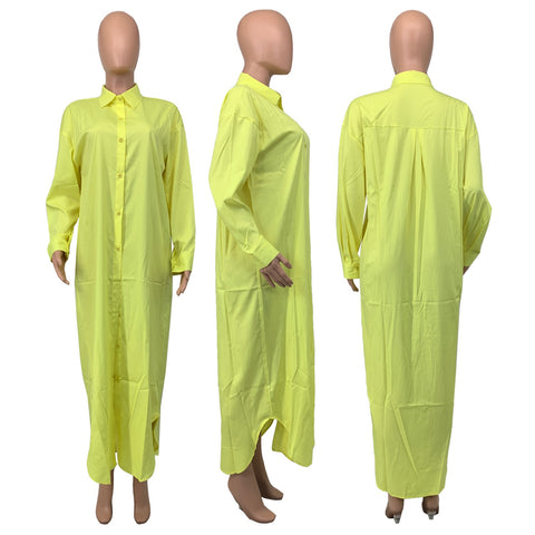 Autumn/Winter New Fashion Casual Solid Color Long Coat Dress CODE: KAR2331