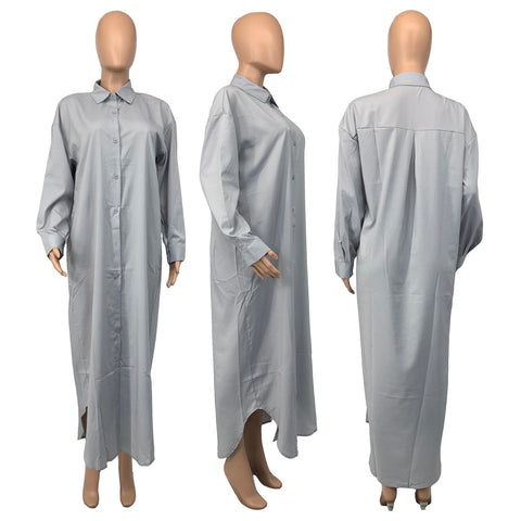 Autumn/Winter New Fashion Casual Solid Color Long Coat Dress CODE: KAR2331