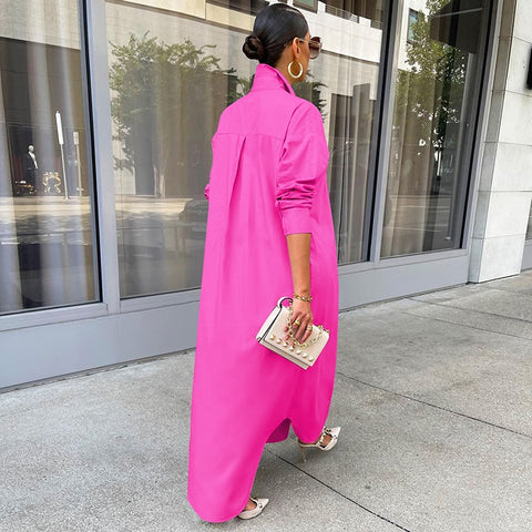 Autumn/Winter New Fashion Casual Solid Color Long Coat Dress CODE: KAR2331