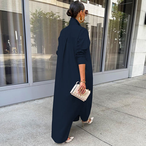 Autumn/Winter New Fashion Casual Solid Color Long Coat Dress CODE: KAR2331
