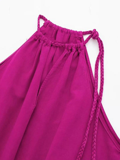 Summer Linen Fashion Loose Top Pocket Linen Wide Leg Pant 2-Piece Set CODE: KAR2335