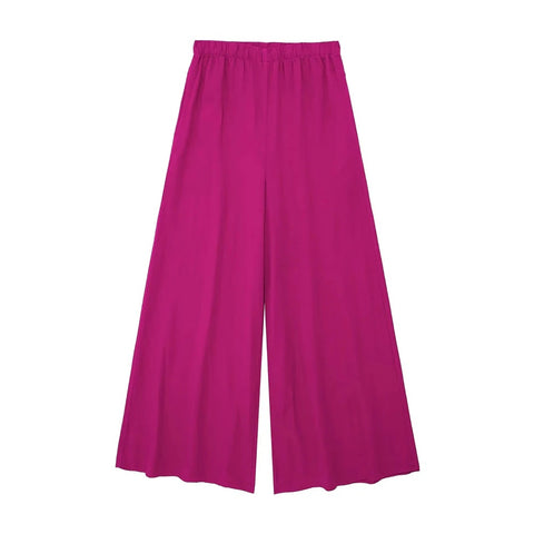 Summer Linen Fashion Loose Top Pocket Linen Wide Leg Pant 2-Piece Set CODE: KAR2335