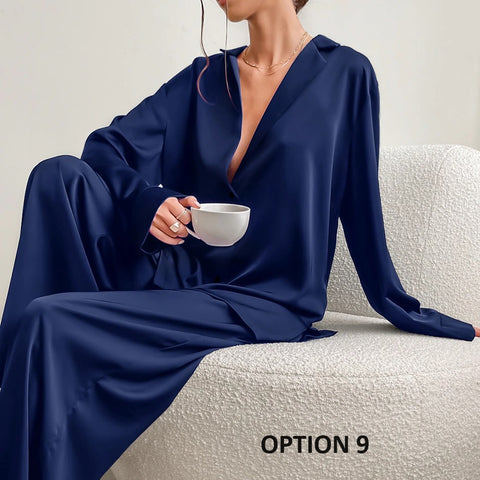 Sexy Single-Breasted Low Cut Long Sleeve Suit Wide Leg Pant Oversized Set CODE: KAR2346