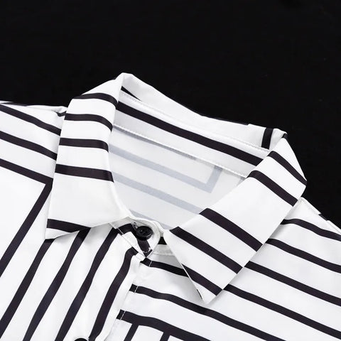 New Fashion Casual Elegant Long Sleeve Print Shirt High Waist Pant Two Piece Set CODE: KAR2348