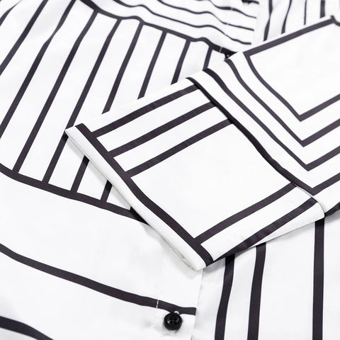 New Fashion Casual Elegant Long Sleeve Print Shirt High Waist Pant Two Piece Set CODE: KAR2348