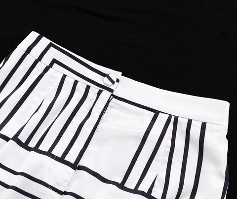 New Fashion Casual Elegant Long Sleeve Print Shirt High Waist Pant Two Piece Set CODE: KAR2348