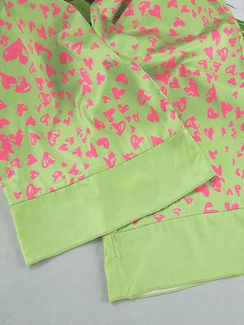 Summer Fashion Print Casual Loose Long Sleeve Suits  Trouser 2 Piece Set CODE: KAR2350