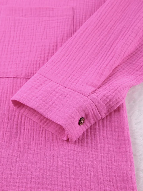 New Pocket Long Sleeve Lapel Single-Breasted Shirt High Waist Loose Pant Set CODE: KAR2352