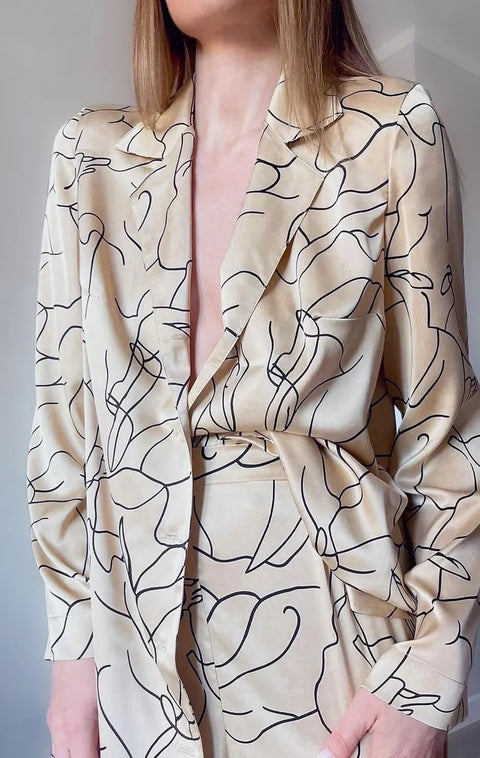 Summer Long Sleeve Shirt with Pant Set CODE: KAR2353