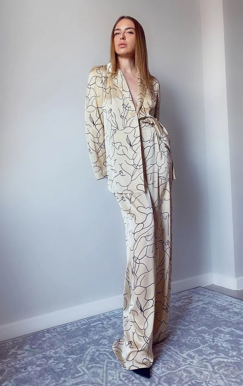 Summer Long Sleeve Shirt with Pant Set CODE: KAR2353