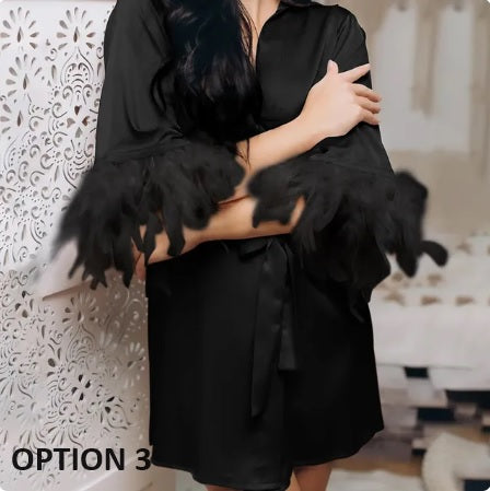 New Feather Lingerie Kimono Dress CODE: KAR2354