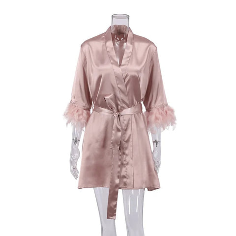 New Feather Lingerie Kimono Dress CODE: KAR2354