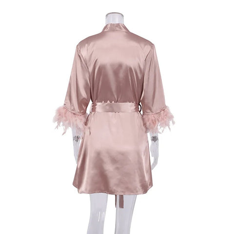 New Feather Lingerie Kimono Dress CODE: KAR2354