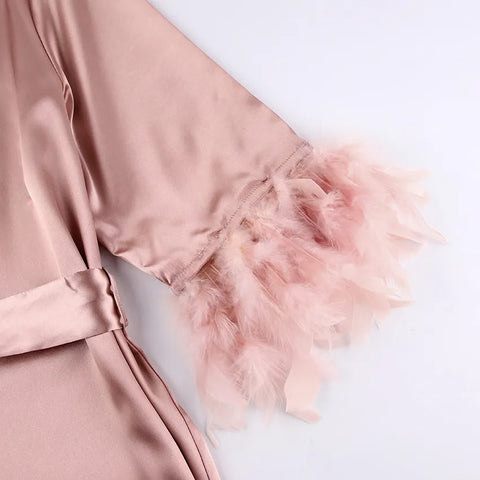 New Feather Lingerie Kimono Dress CODE: KAR2354