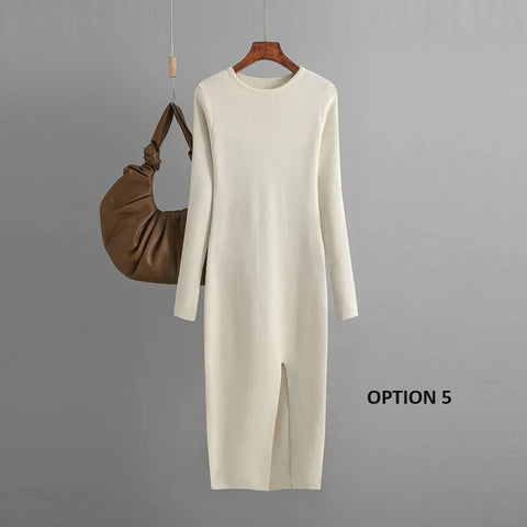 Autumn Winter New Slim Fit Knitted Long Sleeve Tight Hip Dress CODE: KAR2356