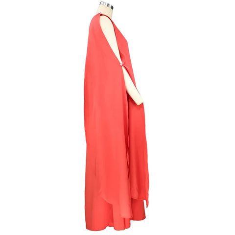Summer Fashion Elegant One Shoulder Skew Collar Backless Irregular Loose Slit Maxi Dress CODE: KAR2368