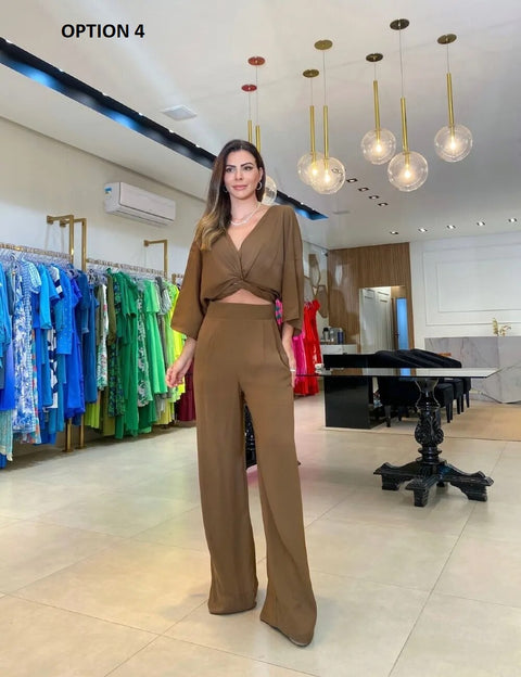 Summer Elegant Sexy Casual Kaftan Leisure Top And Pant Two Piece Set CODE: KAR2381