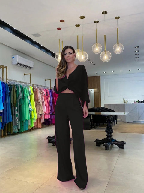 Summer Elegant Sexy Casual Kaftan Leisure Top And Pant Two Piece Set CODE: KAR2381