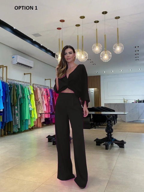Summer Elegant Sexy Casual Kaftan Leisure Top And Pant Two Piece Set CODE: KAR2381