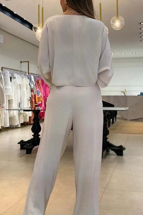 Summer Elegant Sexy Casual Kaftan Leisure Top And Pant Two Piece Set CODE: KAR2381
