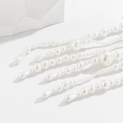 Vintage Tassel Beads Elegant Multilayer Imitation-Pearl Long Chain Necklace CODE: KAR2388