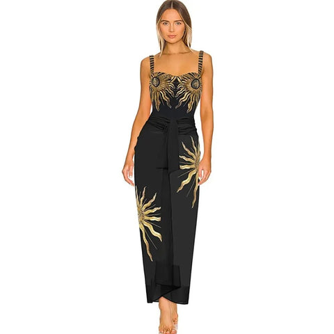 Summer New Paillettes Embellished Floral Print Swimwear CODE: KAR2391