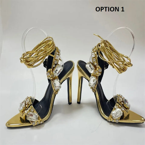 Ankle Strap Crystal Diamond High Heel SIZE: 35 CODE: READY1133