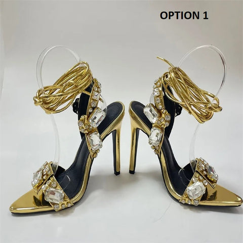 Diamond Pointed Toe High Heel Sandal SIZE: 41 CODE: READY1339