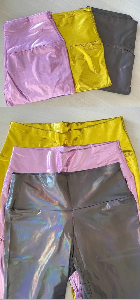 Sexy Metallic Luster High Waist Shiny Tight Pant CODE: KAR2393