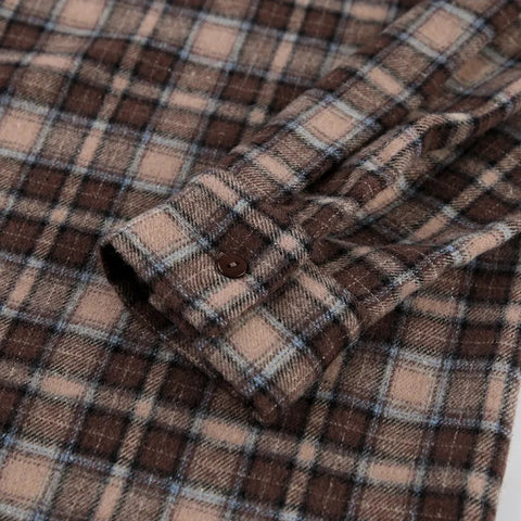 New Autumn Shacket Oversized Long Plaid Shirt CODE: KAR2394