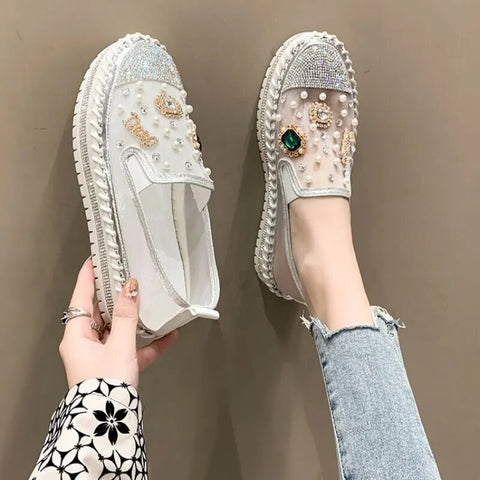 Luxury Fashion Casual Rhinestone Bling Sewing Platform Shoe CODE: KAR2395