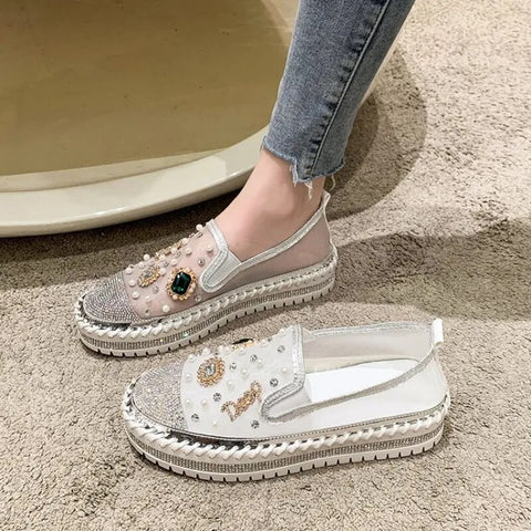 Luxury Fashion Casual Rhinestone Bling Sewing Platform Shoe CODE: KAR2395