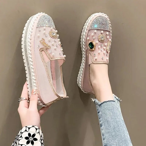 Luxury Fashion Casual Rhinestone Bling Sewing Platform Shoe CODE: KAR2395