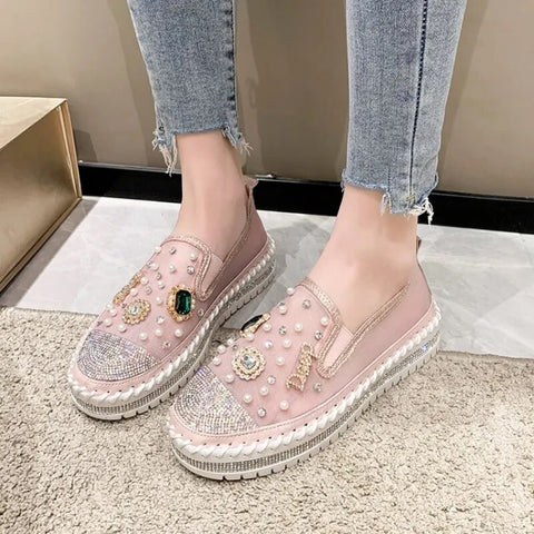 Luxury Fashion Casual Rhinestone Bling Sewing Platform Shoe CODE: KAR2395