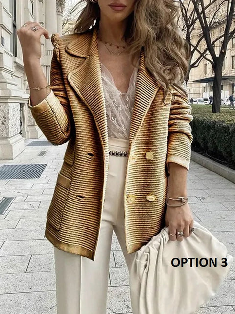 Autumn Winter Fashion Double Breasted Button Casual Long Sleeve Jacket CODE: KAR2401