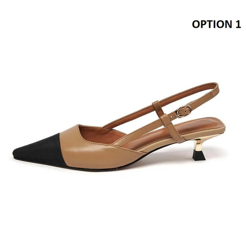 New Summer Elegant Slingback Pointed Toe Mid Heel Sandal CODE: KAR2406