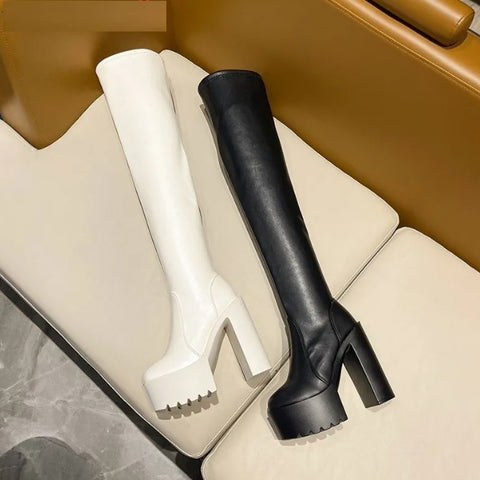 Sexy Elegant Thick High Heel Long Thigh High Boot CODE: KAR2411