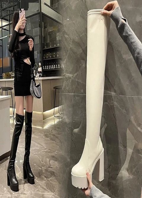Sexy Elegant Thick High Heel Long Thigh High Boot CODE: KAR2411