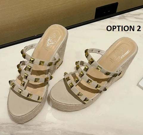 Summer Gladiator Clogs Wedge Espadrilles Thick High-heel Sandal CODE: KAR2420