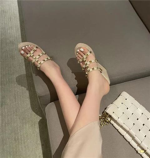 Summer Gladiator Clogs Wedge Espadrilles Thick High-heel Sandal CODE: KAR2420