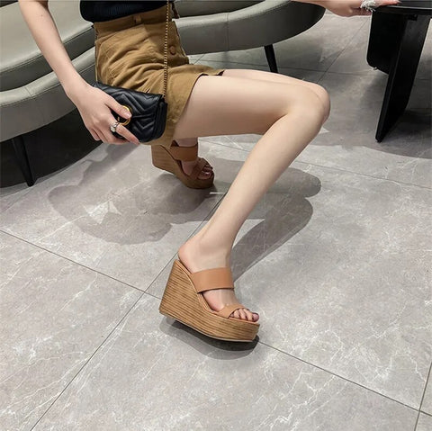 New Design Summer Sexy Peep Toe  Super High Platform Wedges Sandal CODE: KAR2421